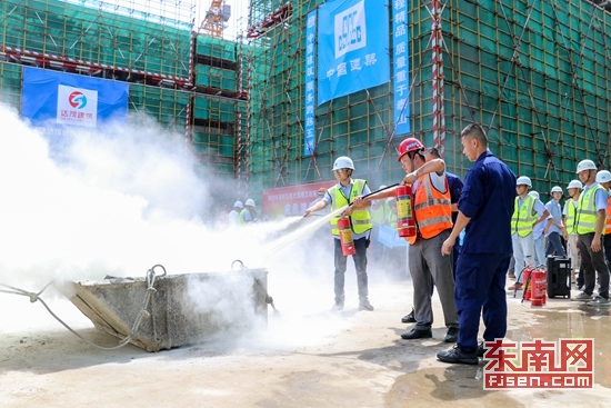 長泰開展建築工地消防安全演練 提升應急能力